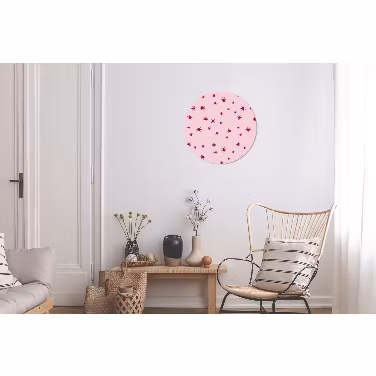 Wandcirkel - Aluminium - Ster - Roze - Rood — 2