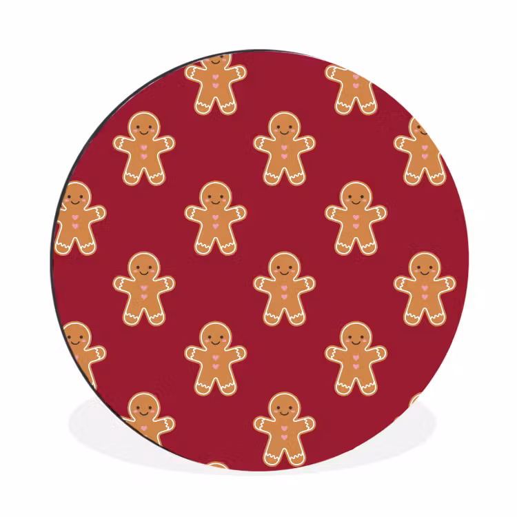 Wandcirkel - Aluminium - Peperkoek - Kerst - Rood — 1