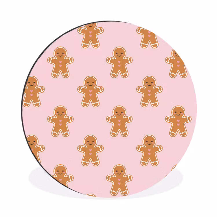 Wandcirkel - Aluminium - Peperkoek - Kerst - Roze — 1