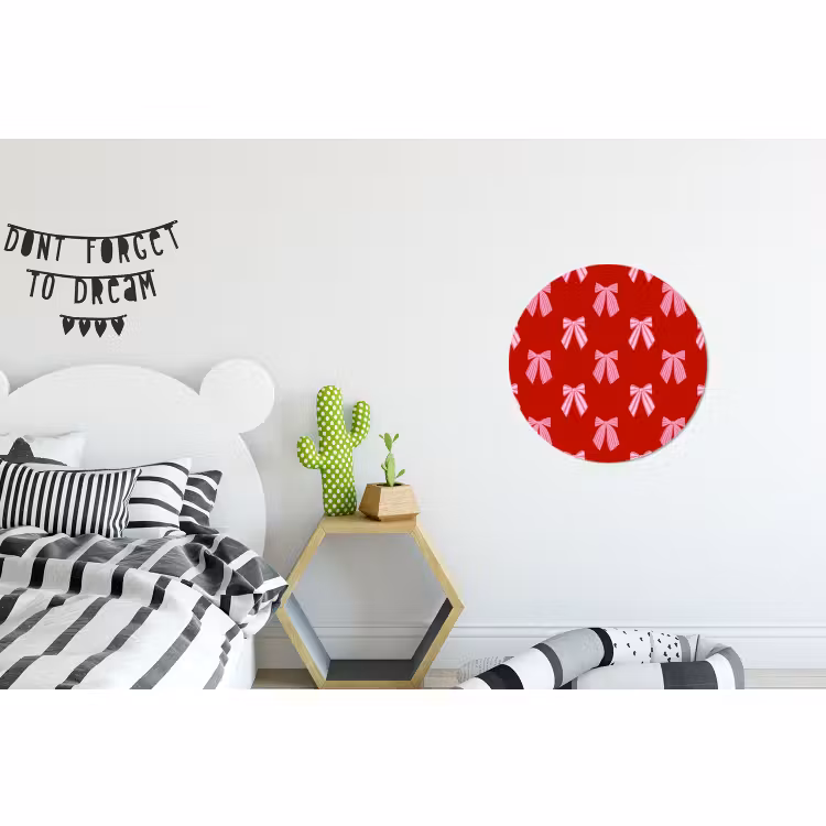 Wandcirkel - Aluminium - Strikken - Kerst - Rood - Roze — 5