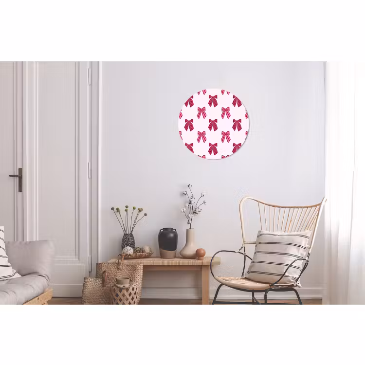 Wandcirkel - Aluminium - Strikken - Kerst - Roze — 2