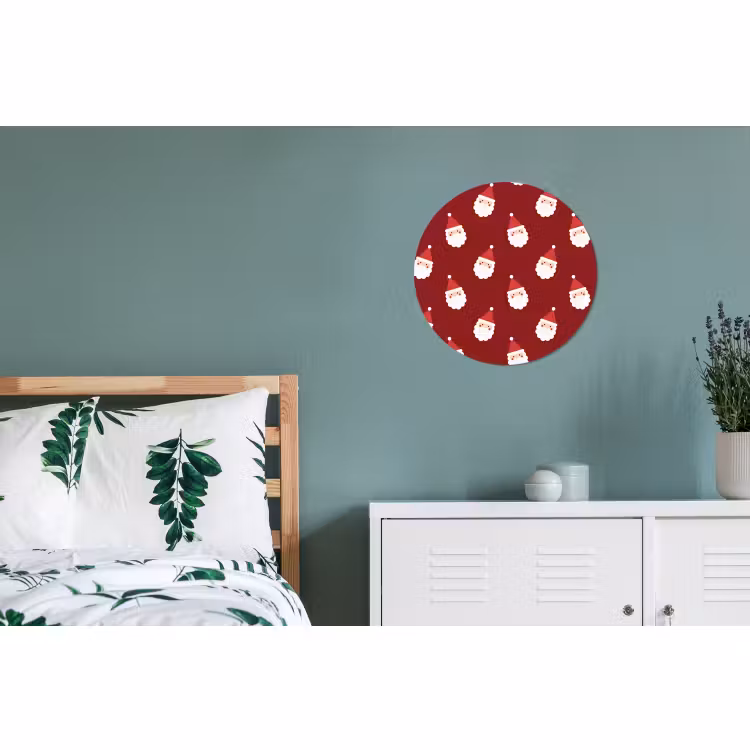 Wandcirkel - Aluminium - Kerstman - Kerst - Rood — 4