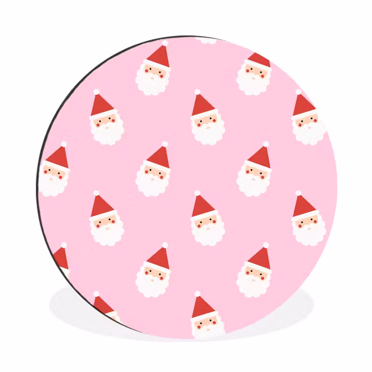 Wandcirkel - Aluminium - Kerstman - Kerst - Roze — 1