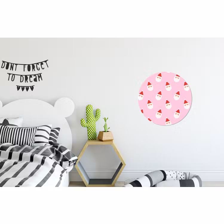Wandcirkel - Aluminium - Kerstman - Kerst - Roze — 5