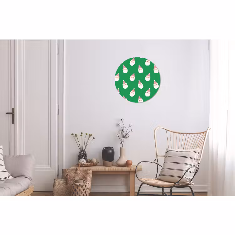 Wandcirkel - Aluminium - Kerstman - Kerst - Roze - Groen — 2