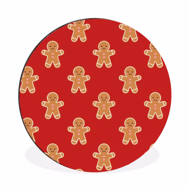 Wandcirkel - Aluminium - Peperkoek - Kerst - Rood — 1