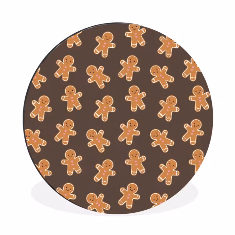 Wandcirkel - Aluminium - Peperkoek - Kerstmis - Bruin — 1