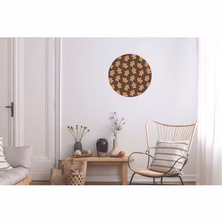 Wandcirkel - Aluminium - Peperkoek - Kerstmis - Bruin — 2