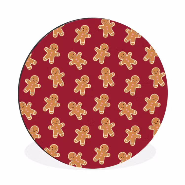 Wandcirkel - Aluminium - Peperkoek - Rood - Bruin - Kerst — 1