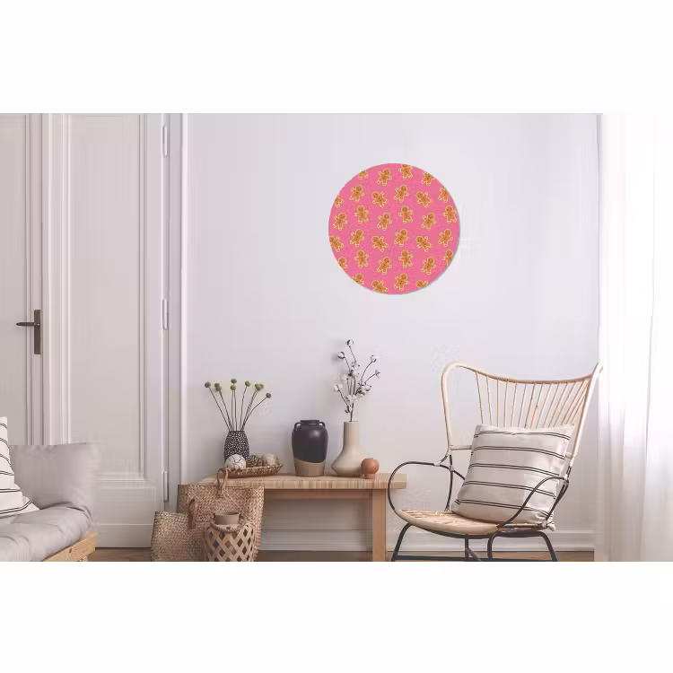 Wandcirkel - Aluminium - Peperkoek - Roze - Bruin - Kerst — 2