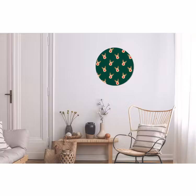 Wandcirkel - Aluminium - Rendieren - Kerst - Groen — 2