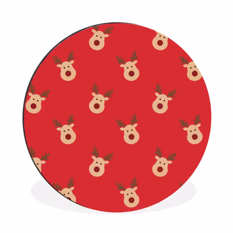Wandcirkel - Aluminium - Rendieren - Kerst - Rood — 1