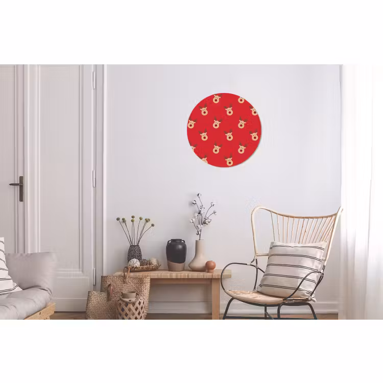 Wandcirkel - Aluminium - Rendieren - Kerst - Rood — 2
