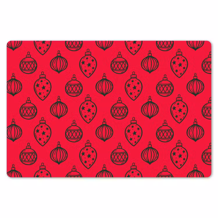Placemat - 6 stuks - Kerstbal - Groen - Rood — 7