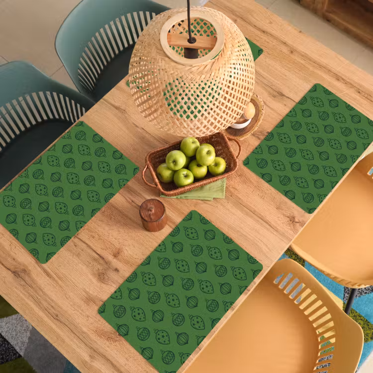 Placemat - 6 stuks - Kerstbal - Kerst - Groen — 4