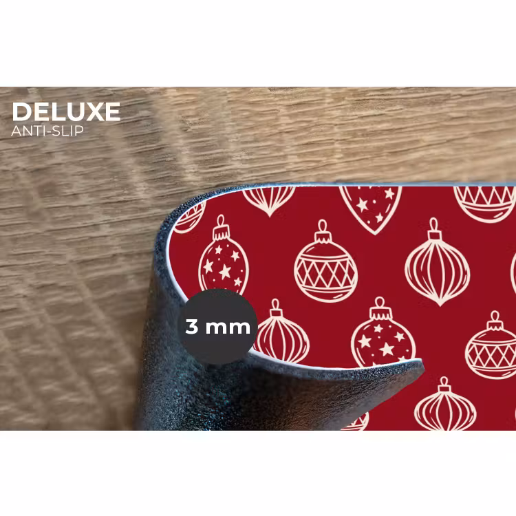 Placemat - 6 stuks - Kerstbal - Rood - Crème — 4