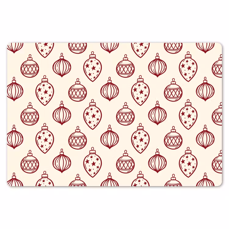 Placemat - 6 stuks - Kerstbal - Rood - Kerst — 7