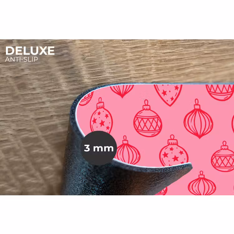 Placemat - 6 stuks - Kerstbal - Roze - Rood — 4
