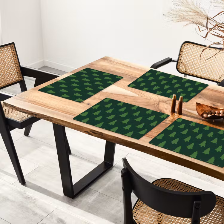 Placemat - 6 stuks - Kerstboom - Groen - Kerst — 3