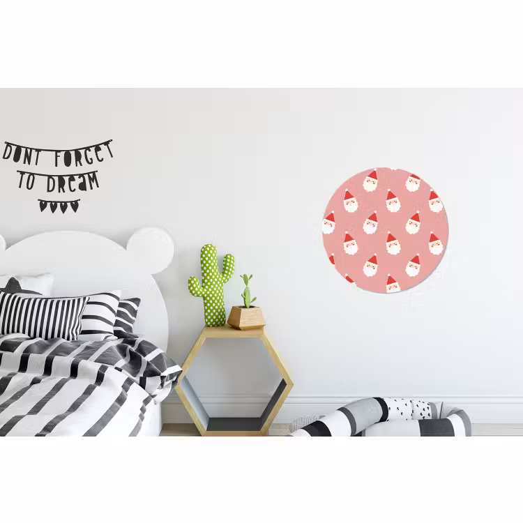 Wandcirkel - Aluminium - Kerst - Kerstman - Roze — 5