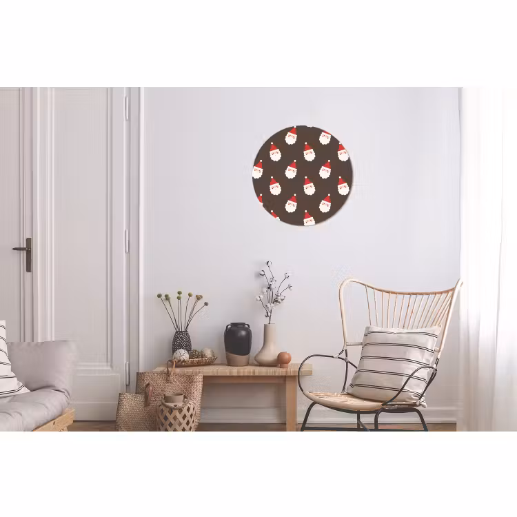 Wandcirkel - Aluminium - Kerstman - Kerst - Bruin — 2
