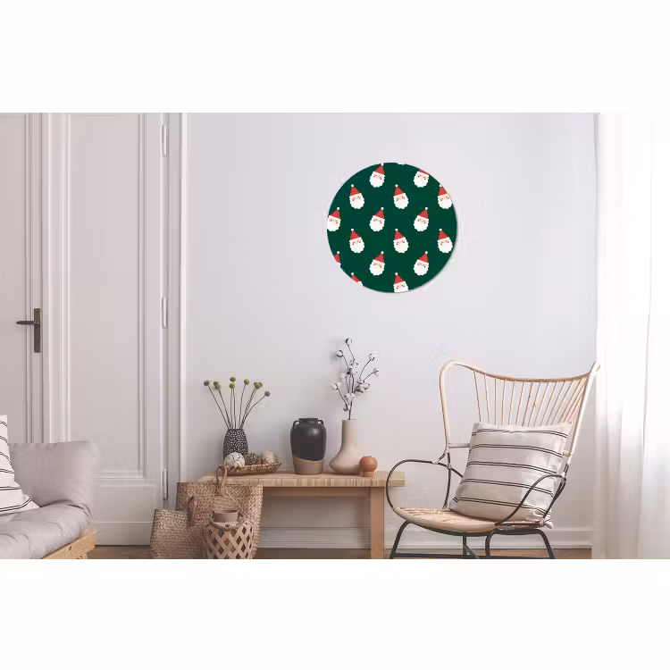 Wandcirkel - Aluminium - Kerstman - Kerst - Groen — 2