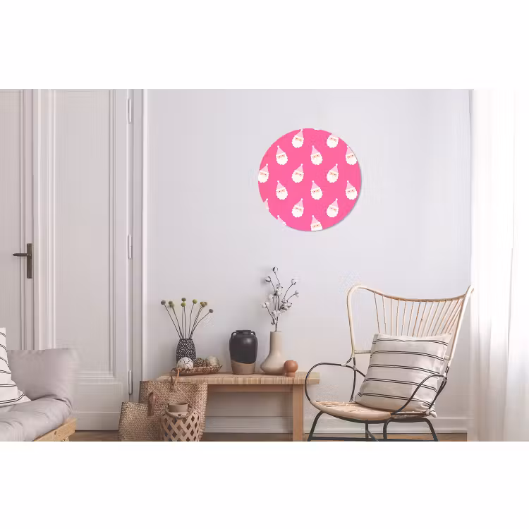 Wandcirkel - Aluminium - Kerstman - Kerst - Neon - Roze — 2