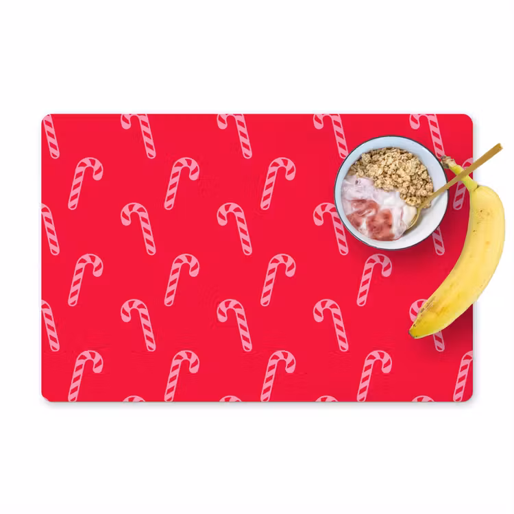 Placemat - 6 stuks - Kerst - Roze - Rood - Zuurstok — 1
