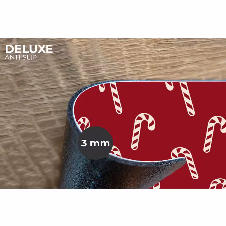 Placemat - 6 stuks - Kerst - Rood - Wit - Zuurstok — 4