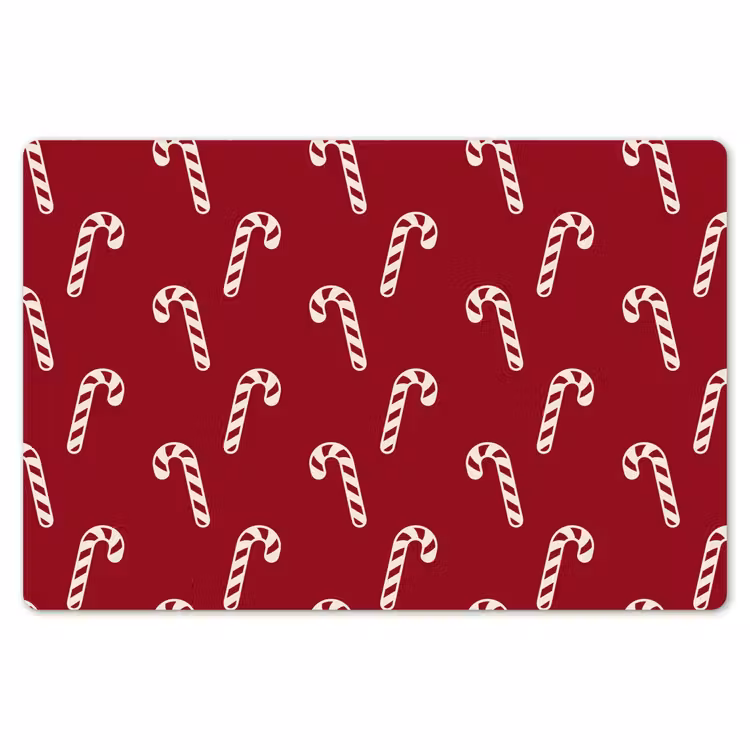 Placemat - 6 stuks - Kerst - Rood - Wit - Zuurstok — 7