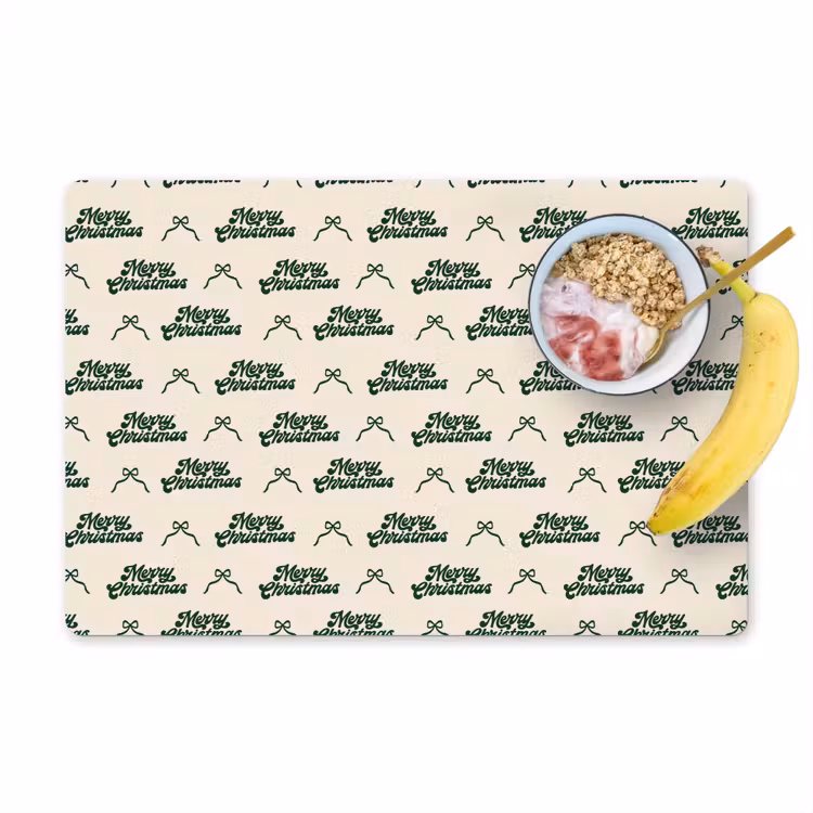 Placemat - 6 stuks - Tekst - Groen - Strik — 1