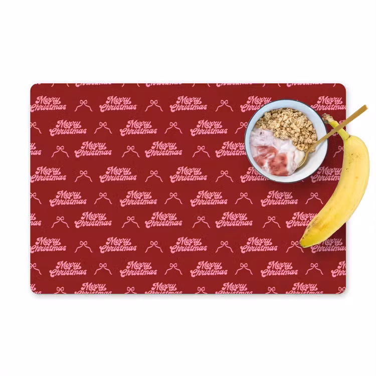 Placemat - 6 stuks - Tekst - Rood - Roze - Strik — 1