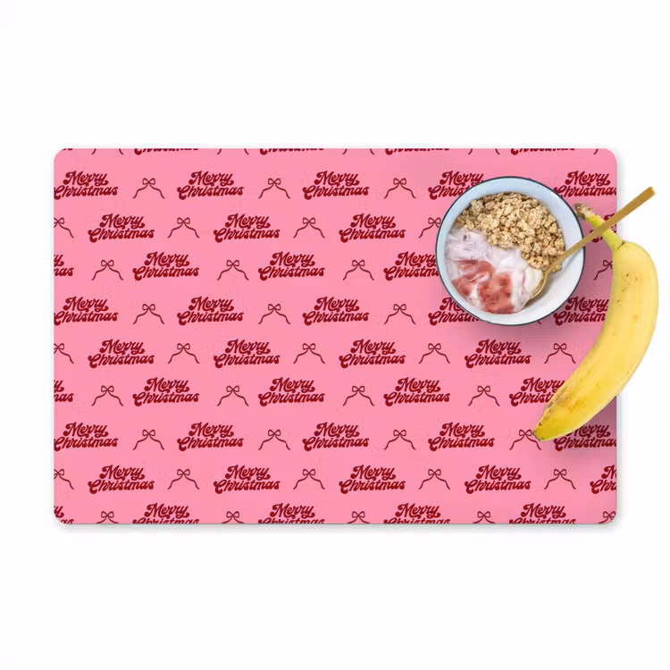 Placemat - 6 stuks - Tekst - Roze - Rood - Strik — 1