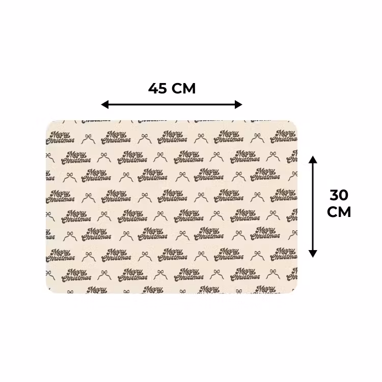 Placemat - 6 stuks - Tekst - Bruin - Crème - Strik — 3