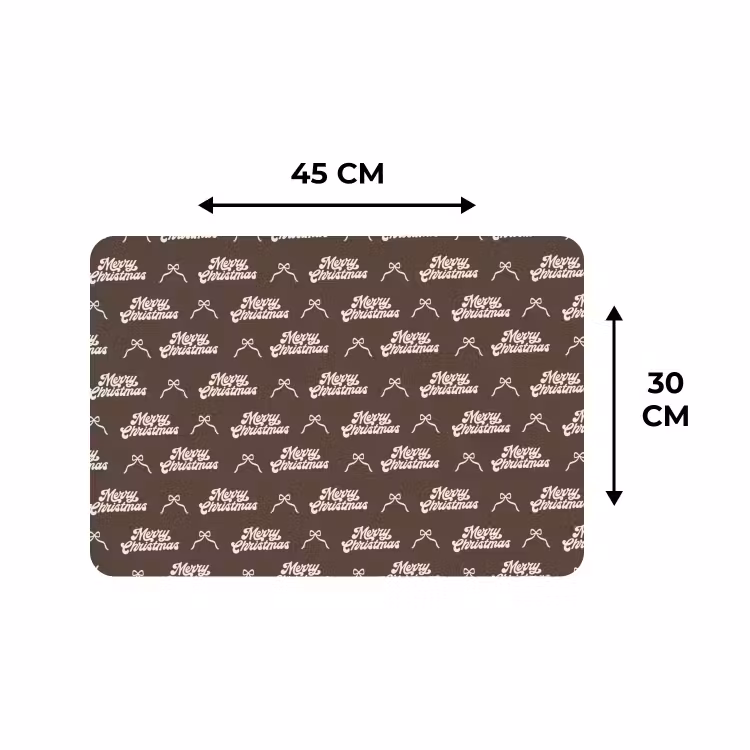 Placemat - 6 stuks - Tekst - Crème - Bruin - Strik — 3