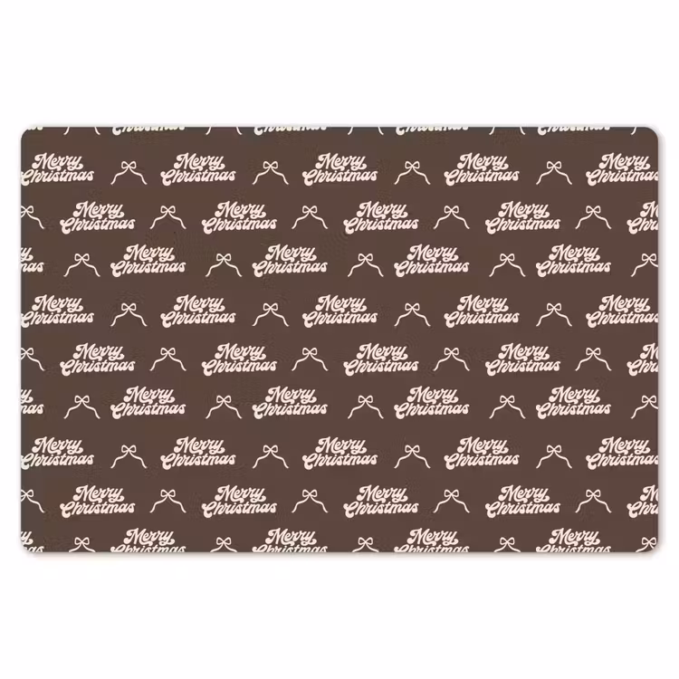 Placemat - 6 stuks - Tekst - Crème - Bruin - Strik — 7