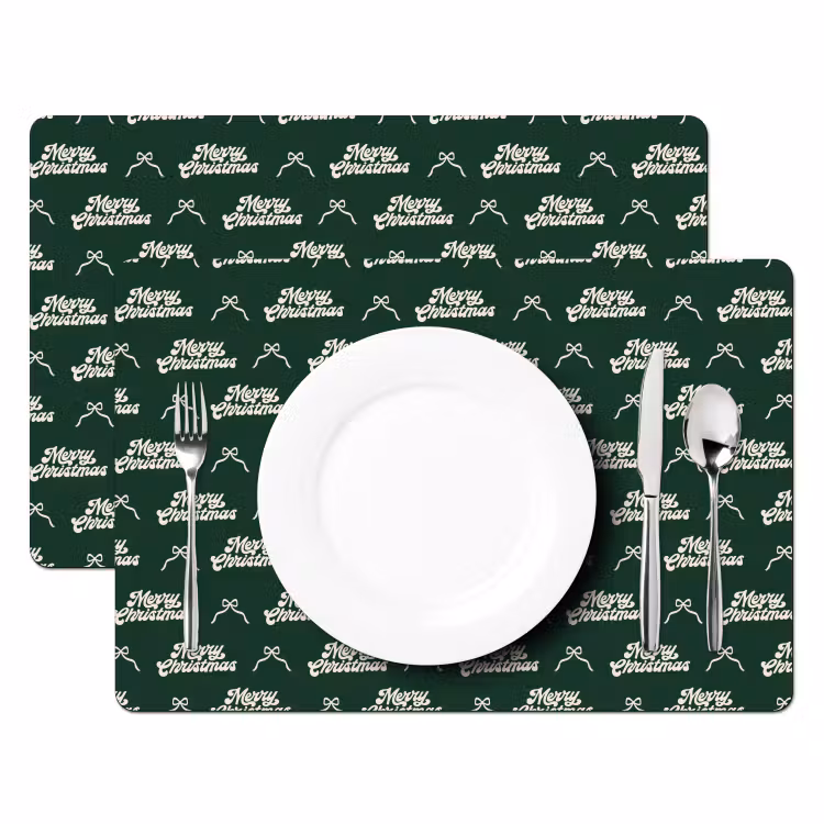 Placemat - 6 stuks - Tekst - Groen - Wit - Tekst — 2