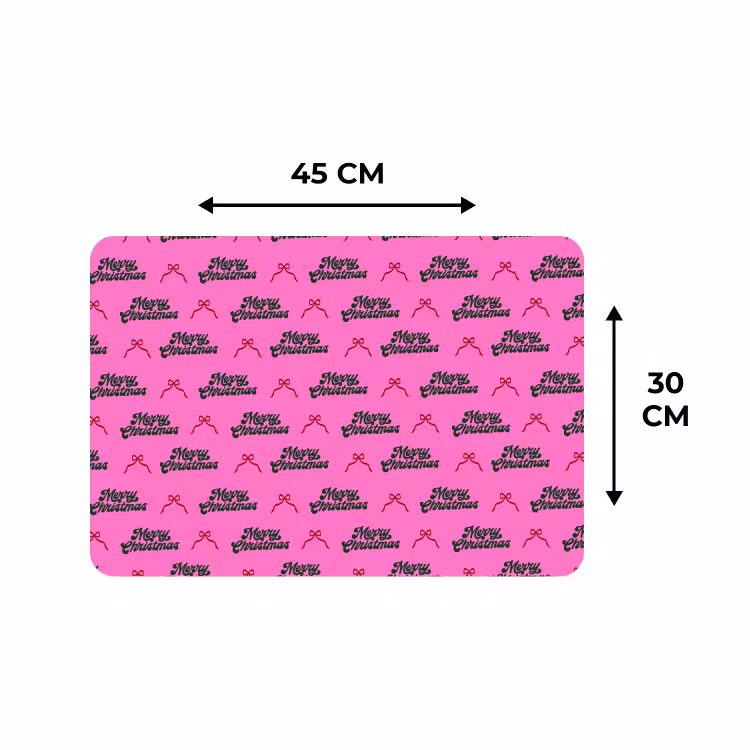 Placemat - 6 stuks - Tekst - Neon - Roze - Kerst — 3