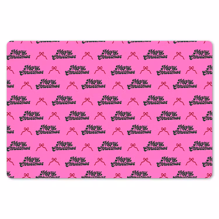 Placemat - 6 stuks - Tekst - Neon - Roze - Kerst — 7