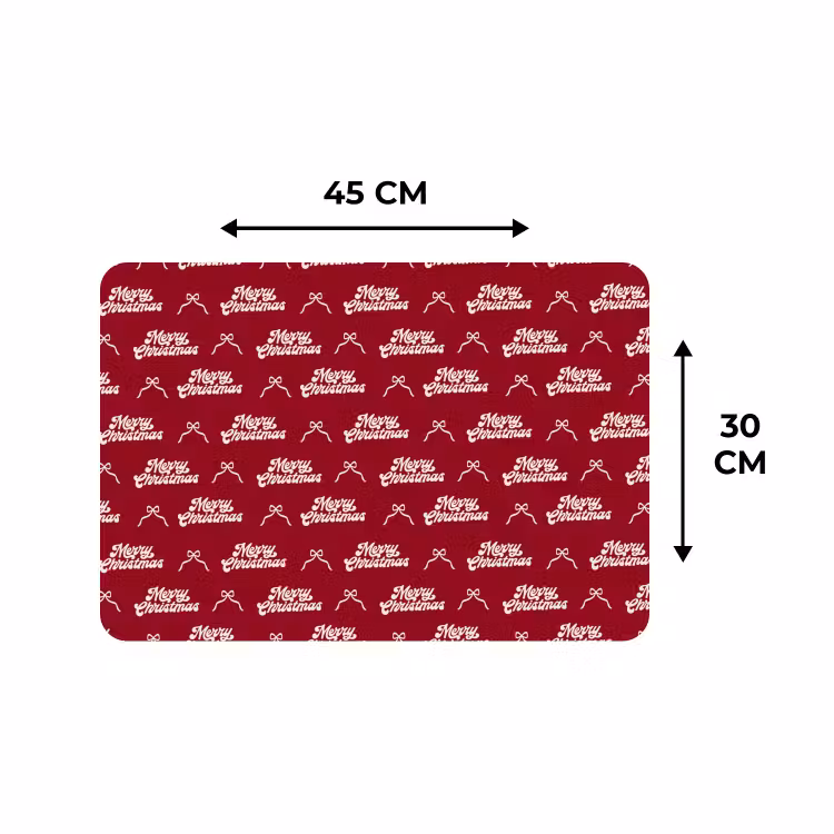 Placemat - 6 stuks - Tekst - Rood - Wit - Strik — 3