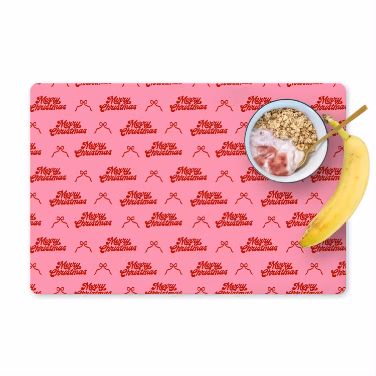 Placemat - 6 stuks - Tekst - Strik - Rood - Roze — 1