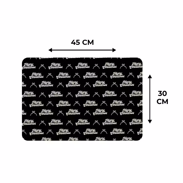 Placemat - 6 stuks - Tekst - Zwart - Wit - Strik — 3