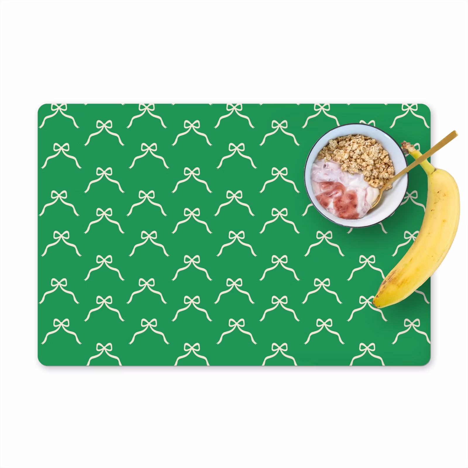 Placemat - 6 stuks - Strik - Kerst - Groen - Wit — 1