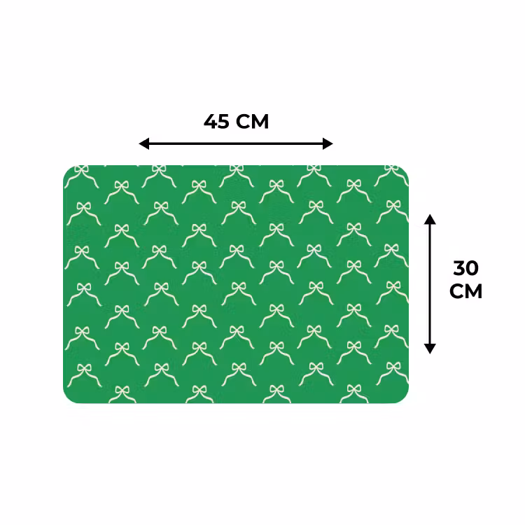 Placemat - 6 stuks - Strik - Kerst - Groen - Wit — 3