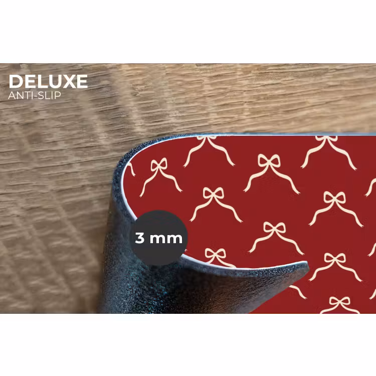 Placemat - 6 stuks - Strik - Kerst - Rood - Wit — 4