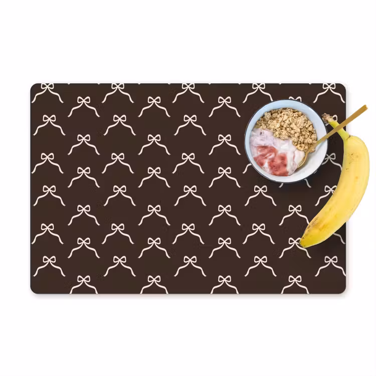 Placemat - 6 stuks - Bruin - Strik - Kerst — 1