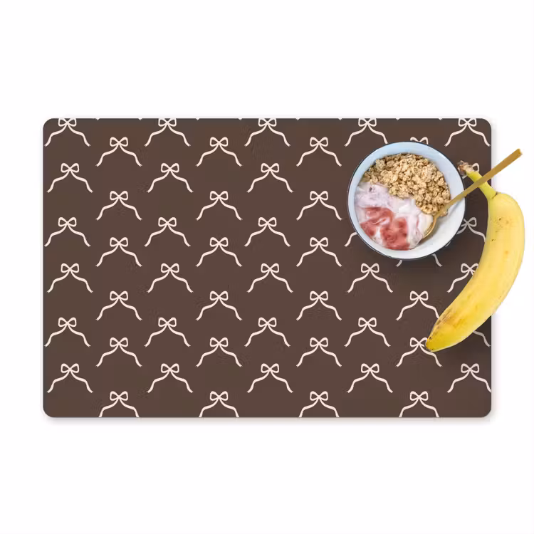 Placemat - 6 stuks - Kerst - Strik - Bruin — 1