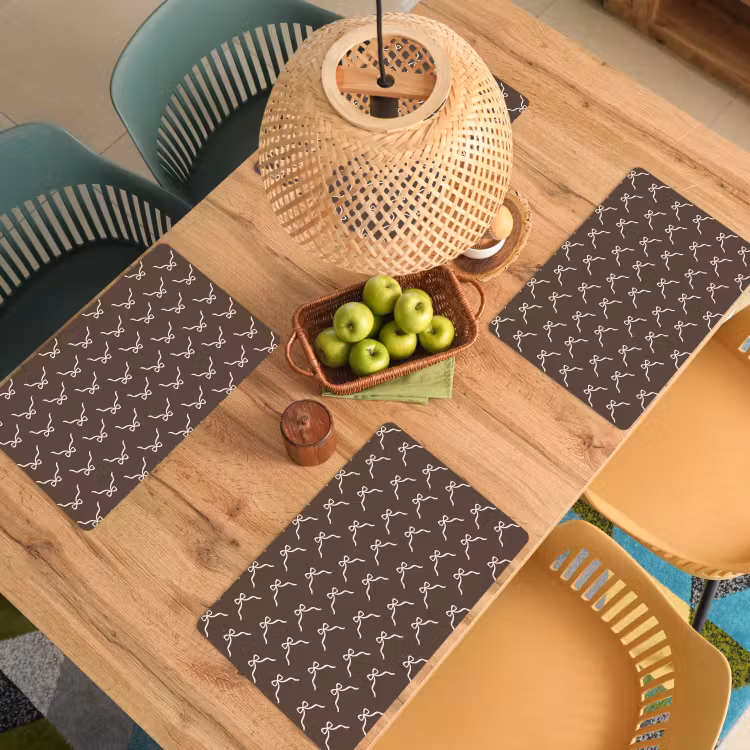 Placemat - 6 stuks - Kerst - Strik - Bruin — 4