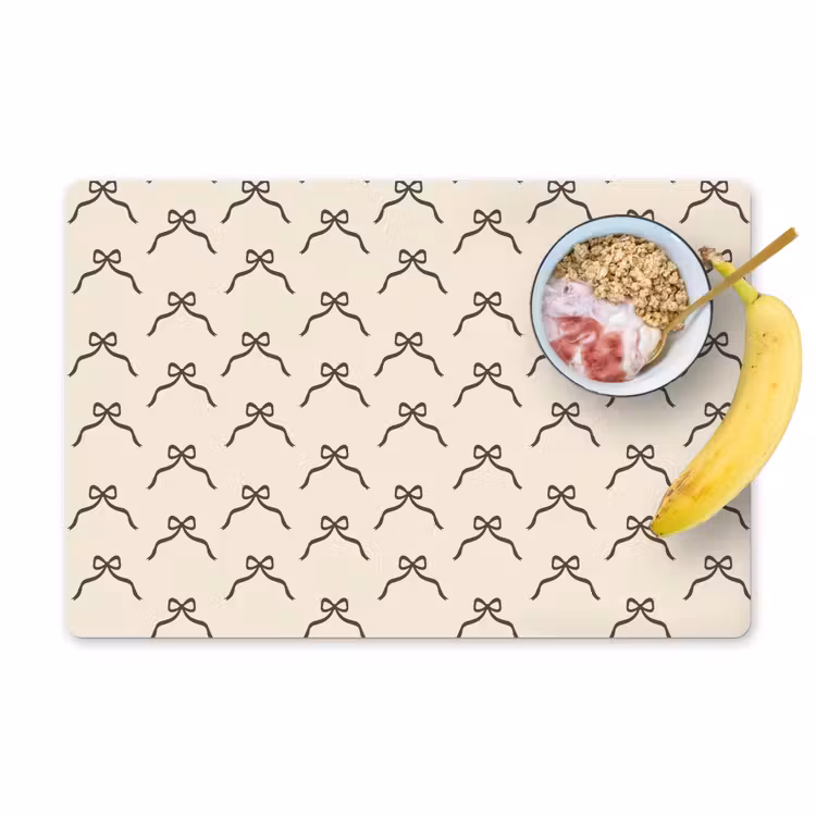 Placemat - 6 stuks - Kerst - Strik - Crème — 1