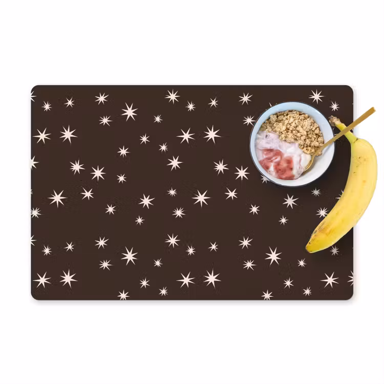 Placemat - 6 stuks - Bruin - Ster - Kerst — 1
